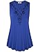 Women Tops and Blouses,Vivilli Women's Sleeveless V-Neck Curved Hem Elegant Flowy Tunic Tank Top(XX-Large,Royal Blue)