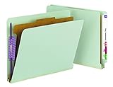 Smead End Tab Pressboard Classification File Folder with SafeSHIELD Fasteners, 1 Divider, 2
