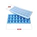 J&C Life Stackable Silicone Ice Cube Trays with Lids, Flexible, Dishwasher-Safe 21 Mini Cavity Ice Square Maker for Whiskey & Bar Cocktails, Blue (2 Pack)