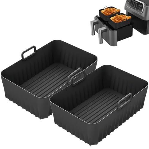 2 Pieces 21×14×7 cm Silicone Air Fryer Liners, Suitable for Various Large-Capacity Models, Silicone Air Fryer Liner Pot for Hot Airfryer Accessories