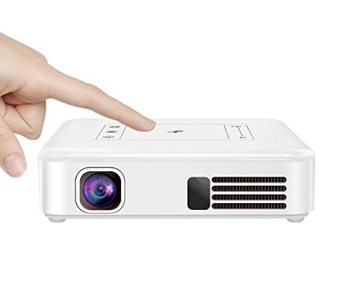 Click Here to See More Images Pocket Projector, LiveTV.Direct M9 Touch Panel Android Smart Projector Pico Projector Mini Slim Wireless Portable Projector Bulid-in Batteries and LiveTV Services (White, 2G/16G)