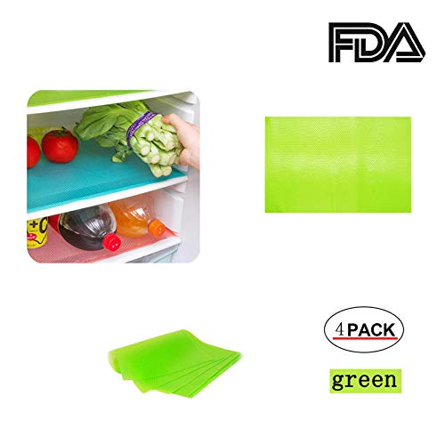 Zinnor 4 Pcs Refrigerator Pads,Refrigerator Mats,EVA Refrigerator Liners Washable Can Be Cut Refrigerator Pads Antibacterial Mats Antifouling Drawer Table Placemats【LW=17.69\
