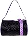 Silver Lilly Girls Dance Bag - Quilted Duffle Bag w/Lavender Bow (Black)