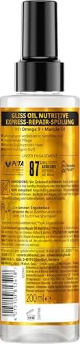 Gliss Kur Oil Nutritive Express Conditioner 200ml - Damaged Hair Repair & Heat view 2