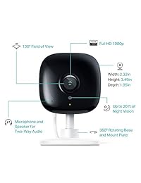 Kasa Spot de TP-Link: cámara de seguridad WiFi para interiores (paquete de 3), vista en vivo 24 7, funciona con Alexa y Google (KC100P3)