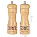 Haomacro Salt and Pepper Grinder Set, Wood Pepper Mills,Wooden Salt Grinders Refillable Manual Pepper Ginder with Acrylic Visible Window,Ceramic Grinding Core- 6.5 Inches–Pack of 2