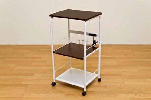 Amazon 家具 キッチン 台所 収納 炊飯器やレンジ キッチン家電を置いてもっと便利に 素敵 生活 コンセント付 レンジ台 ウォールナット レンジボード オンライン通販