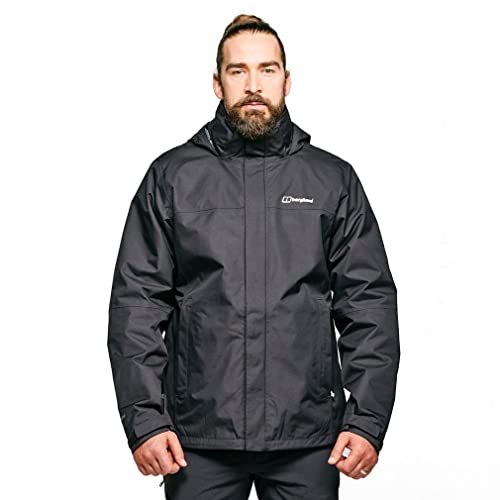 Berghaus Herren RG Alpha 3-in-1 wasserdichte Jacke mit abnehmbarem Fleece, extra Komfort, leichter Mantel, schwarz, Schwarz, XL thumbnail 1