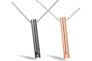 ERMOPATRY Aerosolry Breathlace,Stainless Steel Mindful Breathing Necklace,Breathlace Necklace Quit Smoking,Stress Relief Mindful Meditation Breathing Necklace,for Men Women Anxiety Relief (2pcs b)