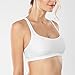 CRZ YOGA Women's Light Support Cross Back Wirefree Removable Cups Yoga Sport Bra White M
