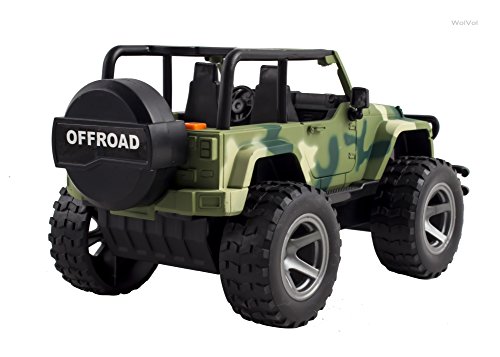 WolVolk Off-Road Military Fighter Car Toy - Friction Powered Toy Vehicle with Fun Lights & Sounds - 2 Doors Open - Great Gift for All Occasions for Kids Boys & Girl