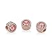 Pink Radient Crystal Rose Gold Plated 925 Sterling Sliver Crystal Pave Charm
