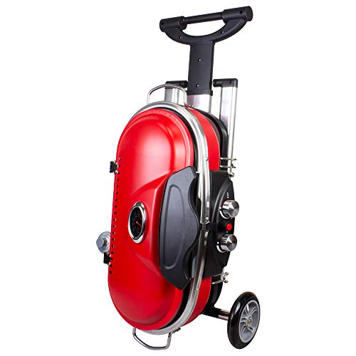 Mototeks, Inc. Portable BBQ Grill Propane Matchless Lighting Foldable CART for Camping Outdoor (Red)