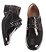 Boys Shiny Black Tuxedo Shoes, Round Toe Style in Infant to Boys Sizes