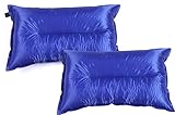 Faswin Inflatable Travel Pillow,Self Inflating Travel Pillow, Air Travel Pillow, for Camping, Hiking, Travel, Backpacking, Picnic, Outdoor Sports, Set of 2, Blue