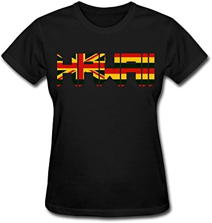 Black Flag Of Hawaii Short Sleeve T Shirt For Women Size M