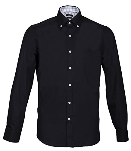 Hugo Boss Men's Dress Shirt (L, BLACK)