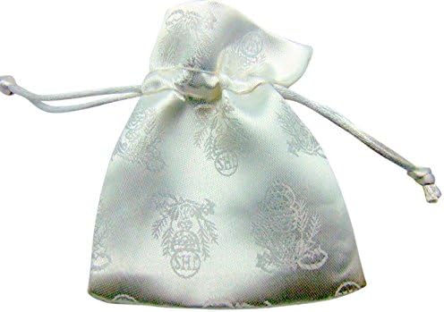 First Holy Communion White Satin Drawstring Rosary Pouch Bag