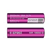 2 Efest Purple IMR 18650 2500 Mah 35a 3.7v Rechargeable Flat Top Batteries