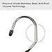 TESS Premium 20 Pack Slack Pant Hangers Trousers Jean Hangers, Heavy Duty, Anti-Rust Open Ended Pants Easy Slide Pants Organizers, Non-Slip Chrome and Black Friction