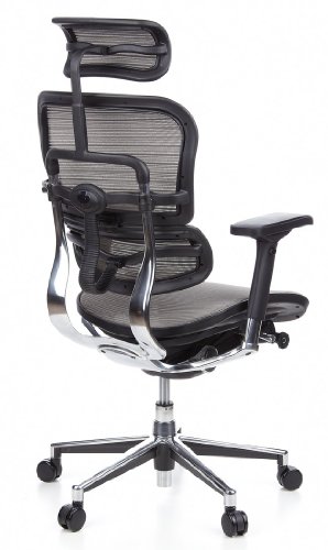 Sedia-Girevole-Ergohuman-Tessuto-Netto-Grigio