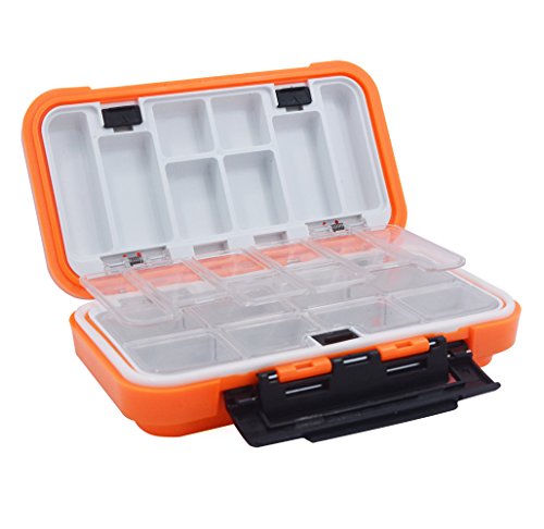 Acekit Waterproof Fishing Tackle Box For Lures Lake Bait Casting Fishing 4 DIY Storage Trays For Big Lure-Orange - Thumbnail 3