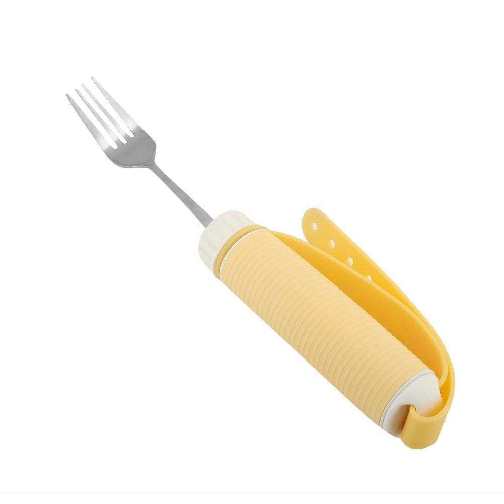 Fdit Disabled Patient Arthritis Older Kitchen Gadget Fork or Spoon Removable Flexible Rotating Dinnerware (Fork)