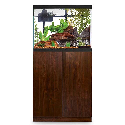PeetsPets Durable Wood Aquarium Stand with Storage, Up to 29, 40, 55 gal. (29 Gallon, Faux Woodgrain)