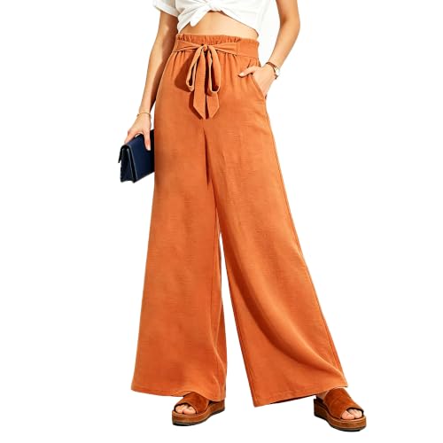 DIGIMAP Women's Wide Leg Pants Orange