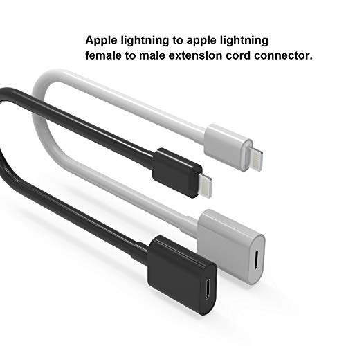 EMATETEK Cable Extension Cord Female to Male Transfer Video Audio Music Data and Power Charge. 2PCS 1Foot Female to Male Extender Cable Connector Cord Made of White or Balck PVC.