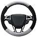 SEG Direct Gray Plush Winter Auto Car Steering Wheel Cover Universal 15 inch