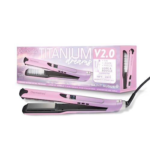 Steam Straightener - DEMELISS Titanium V2.0 Dreams Edition - Saint ALGUE - Long-Lasting Straightening - New Generation