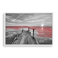 Framed Canvas Wall Art Black and White Scenery Canvas Prints Home Artwork Decoration for Living Room,Bedroom - 16x24 inches