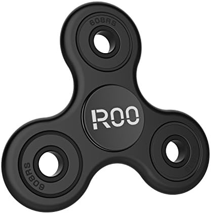 Fidget Spinner,ROOROO Tri-Spinner Fidget Focus Toy Stress Reducer for Kids and Adult Easy Flick and Spin with single/both Hands Toys Perfect For ADHD, Anxiety, Autism (Black)