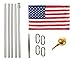 Ezpole Liberty Telescoping Inground Flag Pole Kit for Outdoors-Winds to 130 Mph. Dual Flag Pole Holder for Outside House-Made in USA-Home Camper Beach-Includes Pole Flag Ground Sleeve Hardware