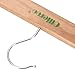 Ollieroo 10PK High Grade Solid Gugertree Wooden Pants Skirt Hangers Wood Trouser Slacks Hangers with Polished Chrome Hook and Adjustable Chrome Clips