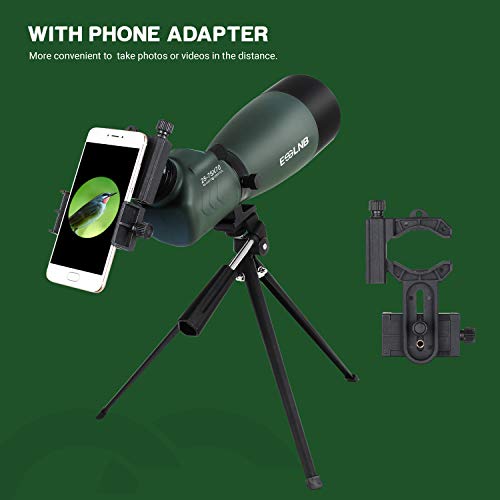 ESSLNB Spotting Scope with Tripod Phone Adapter BAK4 Prism 25-75 X 70 Angled Waterproof Spotting Scopes for Target Shooting Bird Watching Hunting - Thumbnail 3