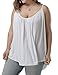 ALLEGRACE Plus Size Tank Tops Women Spaghetti Strap Cami Tank Scoop Collar Flowy Loose Camisoles White 4X