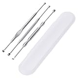 Mudder 3 Pieces Ear Pick Ear Cleaner, 304 Stainless Steel, with Storage Box (Silver)