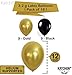 Gold 90 Birthday Party Decorations Set - Large, 40 Inch | Black and Gold Mylar Star Balloons with Happy 90th Birthday Banner | Black 90th Birthday Party Supplies | 90 Year Old Birthday Decorations Kit