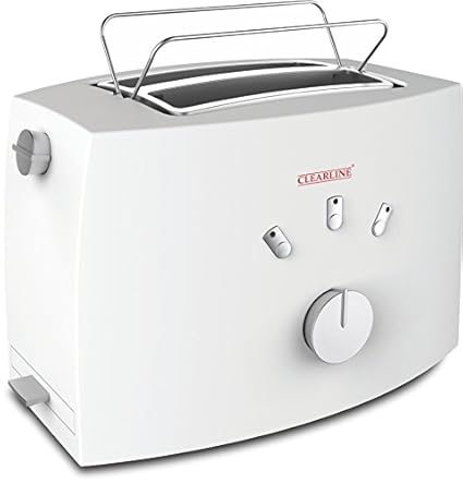 Clearline Plastic Auto-Pop-Up Toaster with Crumb Tray (White)