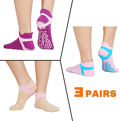 Giotto Women’s Non Slip Yoga Socks with Grips for Pilates Bikram Barre Fitness