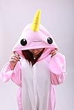 Animal Oneise Narwhal Pajamas - Plush One Piece Costume (Small, Pink)