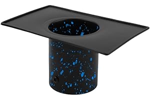 Qipade Rain Chain Gutter Adapter, Pure Metal Rain Water Catcher, Gutter Downspout Adapter/Installer in Black and Blue Powder Coated