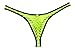 Jaxu Men's Bordered Mesh Striped Thong Underwear Yellow X-Large