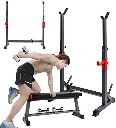 Rstj 調整可能な体重ベンチ調整可能なスクワットラックの重量リフティングベンチプレスのスポーツウェイトスクワットスタンド 調節可能なスクワットバーベルスタンド 最大負荷 全身トレーニング ホームトレーニング