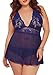JuicyRose Sexy Open Back Lingerie Plus Size (3XL, Blue)