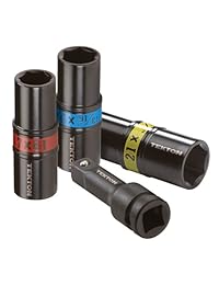 Juego de casquillos de acopio de herramienta de servicio de tuerca de anillo de transmisión de 1 2 pulgada de TEKTON 4950, pulgadas métrico, 4 piezas