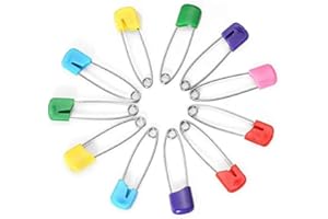 Baby Safety Pins Plastic Head Nappy Pins Diaper Hold Clip Safety Locking Infant Kid Cloth (60pcs)