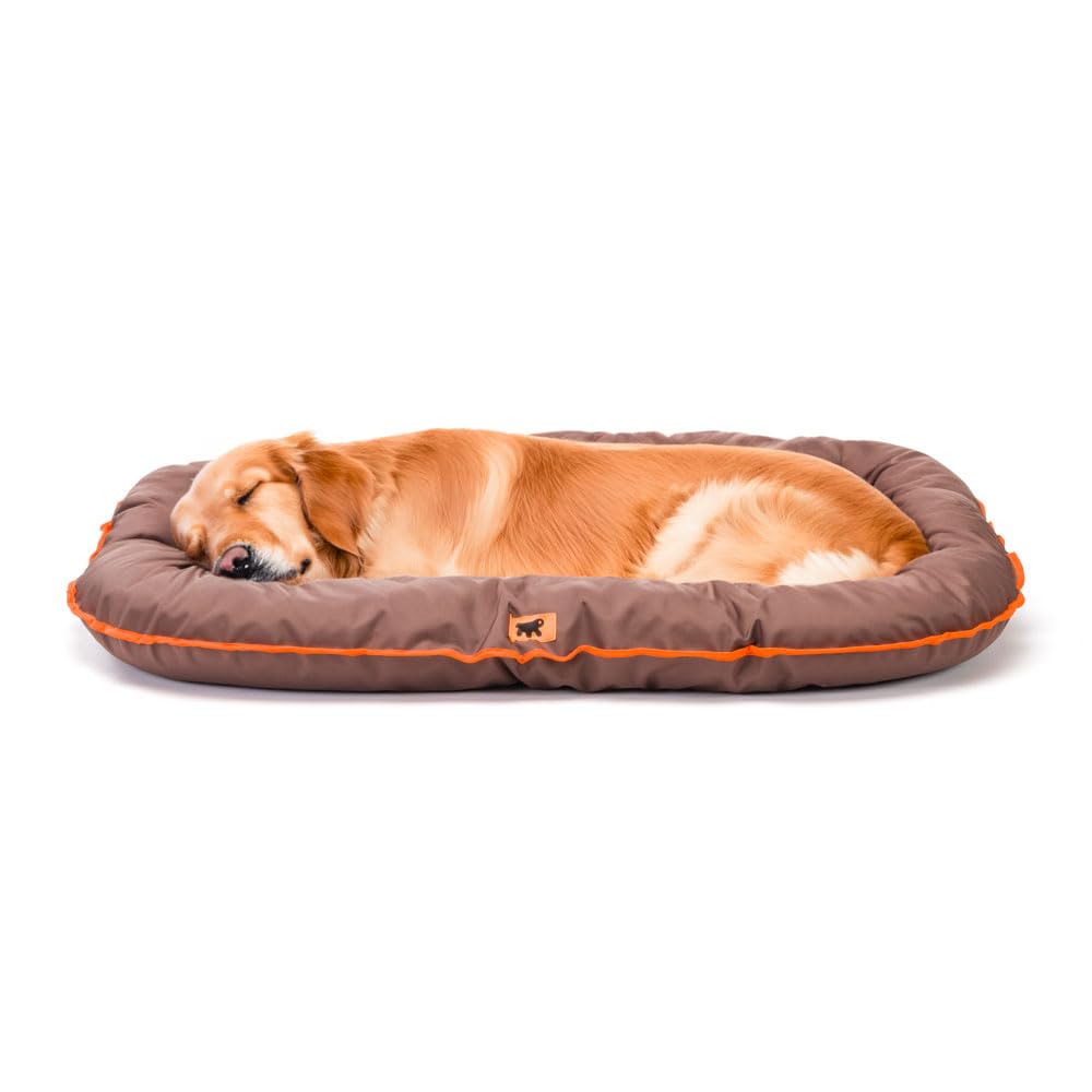 Ferplast Dog Bed Dog Cushion Dog Bed Large Scratch-proof Fabric Hand washable at 30° C Dog Mat Waterproof 100 x 70 x 12 cm, Brown
